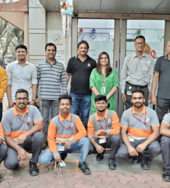 A team on a corporate trip
